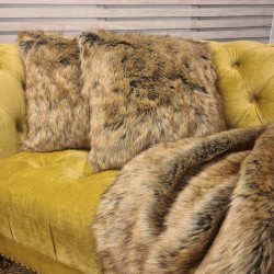New Mink Faux Fur Cushions | Luxury Brown Fur Cushion Covers & Pillows