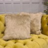 Camel Faux Fur Cushions | Beige Fur Pillows | Plain Faux Fur Cushions