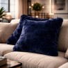 Coussins en fausse fourrure bleu marine Richmond | Coussins en fourrure bleu marine | Coussin bleu