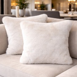 Beige Frost Fur Cushions | Luxury Faux Fur Cushions and Pillows