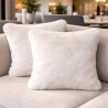 Beige Frost Fur Cushions | Luxury Faux Fur Cushions and Pillows