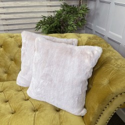 Beige Frost Fur Cushions | Luxury Faux Fur Cushions and Pillows