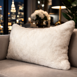 Richmond Cream Rectangular Fur Cushions | Rectangular Faux Fur Cushions |