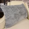 Ash Rectangle Fur Cushions | Rectangular Grey Faux Fur Cushions
