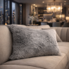 Ash Rectangle Fur Cushions | Rectangular Grey Faux Fur Cushions