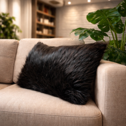Black Bear Rectangular Cushions | Rectangular Faux Fur Cushions