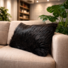 Black Bear Rectangular Cushion | Black Rectangular Faux Fur Cushion