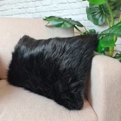 Black Bear Rectangular Cushions | Rectangular Faux Fur Cushions