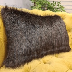 Brown Bear Rectangular Cushion | Brown Rectangular Faux Fur Cushions