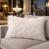 Deluxe Polar Rectangular Cushions | White Rectangular Faux Fur Cushion