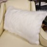 Coussin rectangulaire de luxe en polaire | Coussin rectangulaire blanc en fausse fourrure