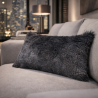 Badger Rectangular Fur Cushion | Rectangular Grey Faux Fur Cushions