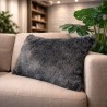 Badger Rectangular Fur Cushion | Rectangular Grey Faux Fur Cushions