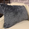Badger Rectangular Fur Cushion | Rectangular Grey Faux Fur Cushions