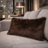 Bison Rectangular Faux Fur Cushions | Rectangular Brown Fur Cushions