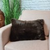 Bison Rectangular Faux Fur Cushions | Rectangular Brown Fur Cushions