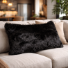 Black Panther Rectangular Fur Cushions | Rectangular Black Fur Pillows