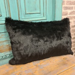 Coussins rectangulaires Panthère noire | Coussins rectangulaires en fourrure noire