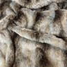 Coussin rectangulaire en fausse fourrure Grey Wolf | Coussin rectangulaire rayé en fausse fourrure