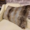 Grey Wolf Rectangular Cushions | Striped Rectangular Faux Fur Cushion