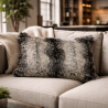 Black Wolf Rectangular Cushions | Striped Rectangular Faux Fur Cushion