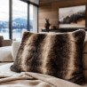 Dark Chinchilla Rectangular Fur Cushion | Rectangular Faux Fur Cushion
