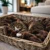 Luxury Fur Dog Blanket | Bison Faux Fur Dog Blanket | Brown Fur Blanket