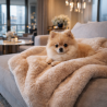 Richmond Amandel Bont Huisdierdeken | Beige Imitatiebont Honden- & Kattendekens |