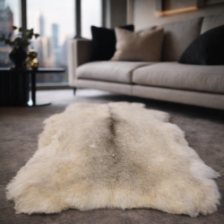 Luxury Pale Coloured Reindeer Rug | Pale Natural Reindeer Skin Rug |