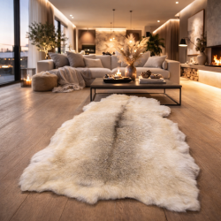Luxury Pale Coloured Reindeer Rug | Pale Natural Reindeer Skin Rug |
