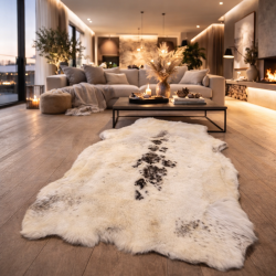 Peau de renne extra large | Tapis en peau de renne | Grand tapis en peau de renne clair