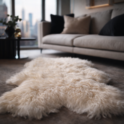Ivory White Pure Sheepskin Rug | Natural White Icelandic Sheepskin Rug