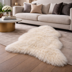 Tapis en peau de mouton islandaise blanc ivoire | Tapis en peau de mouton naturelle