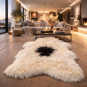 Black and White Natural Sheepskin Rug | Black & White Icelandic Sheepskin