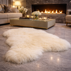 Natural Sheepskin Rug | Pure Wool Rugs | Cream Sheepskin Wool Rug
