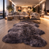 Tapis en peau de mouton marron chocolat | Tapis en pure laine de mouton | Tapis en laine marron