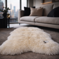 Tapis en peau de mouton naturelle | Tapis en pure laine | Tapis en peau de mouton couleur crème