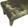 Small Brown & Gold Cowhide Footstool | Small Cow Hide Foot Stool