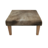 Medium Square Cowhide Footstool | Mottled Beige Square Foot Stool