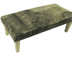 Sgabello in Pelle di Mucca Beige Scuro Extra Large | Poggiapiedi in Pelle di Mucca Extra Large