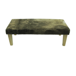 Extra Large Dark Beige Cowhide Footstool | Extra Large Cowhide Footrest