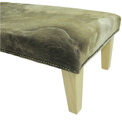Extra Large Dark Beige Cowhide Footstool | Extra Large Cowhide Footrest