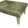 Grande Pouf in Pelle di Mucca Beige/Oro Mottled | Pouf in Vera Pelle di Mucca
