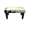 Small Cream and Black Cowhide Footstool | Small Cow Skin Footrest
