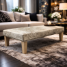Repose-pieds extra large en cuir de vachette beige | Repose-pieds extra large en cuir de vachette