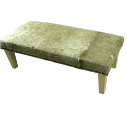 Repose-pieds extra large en cuir de vachette beige | Repose-pieds extra large en cuir de vachette