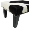 Small Black and White Cowhide Footstool | Small Cow Hide Foot Stool