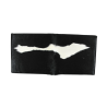 Extra Large Black & White Footstool | Rectangular Cow Hide Foot Stool