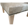 Sgabello Quadrato in Pelle di Mucca | Sgabello Quadrato Beige e Bianco