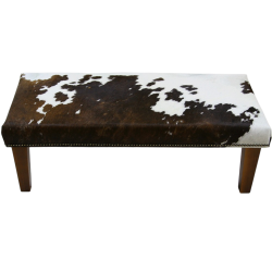 Extra Large Brown & White Kuhfell-Fußhocker | Echter Kuhfell-Fußhocker